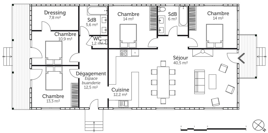plan maison en bois